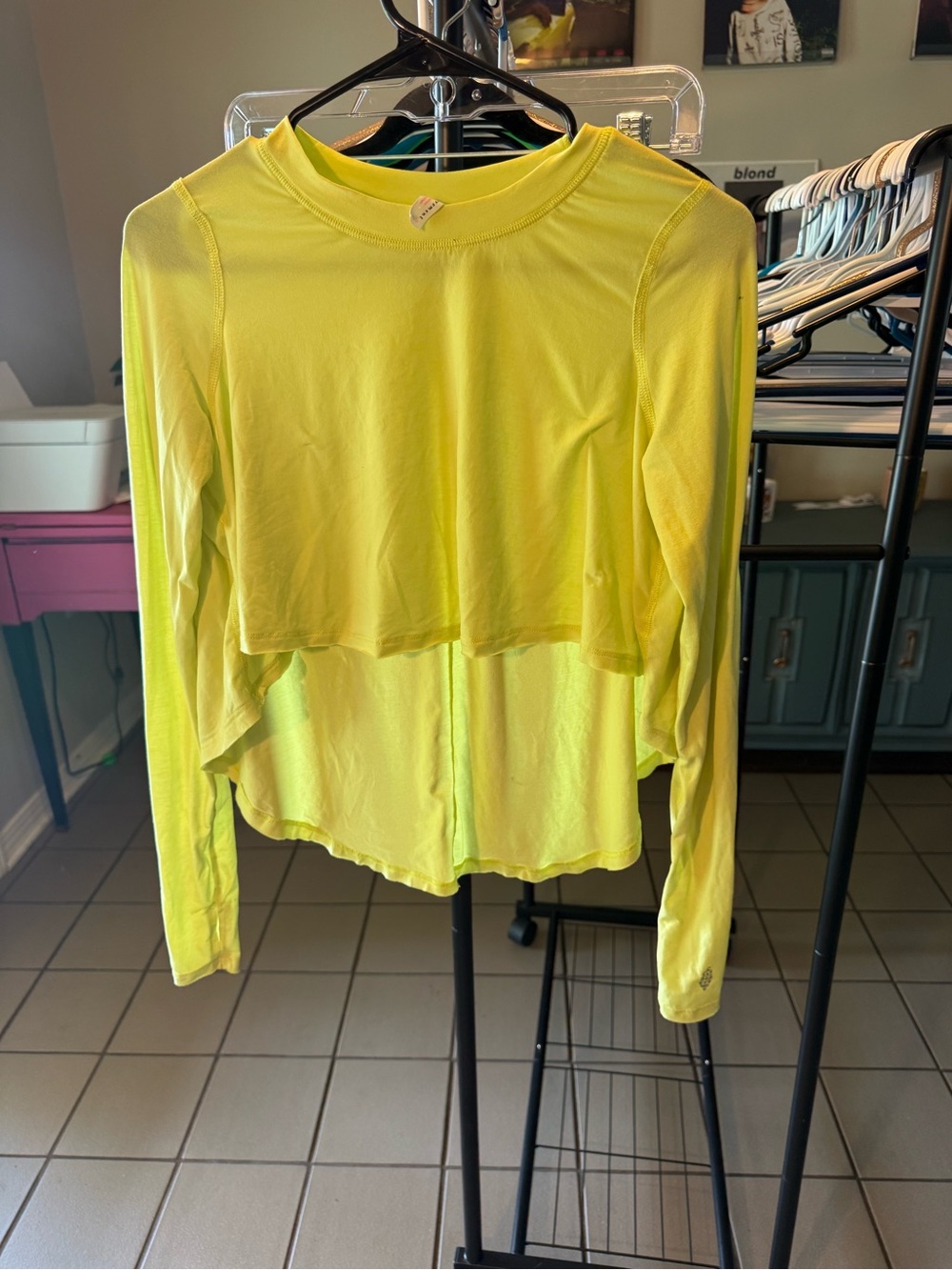 FP Movement by Free People Neon Yellow Layered Long-Sleeve Top